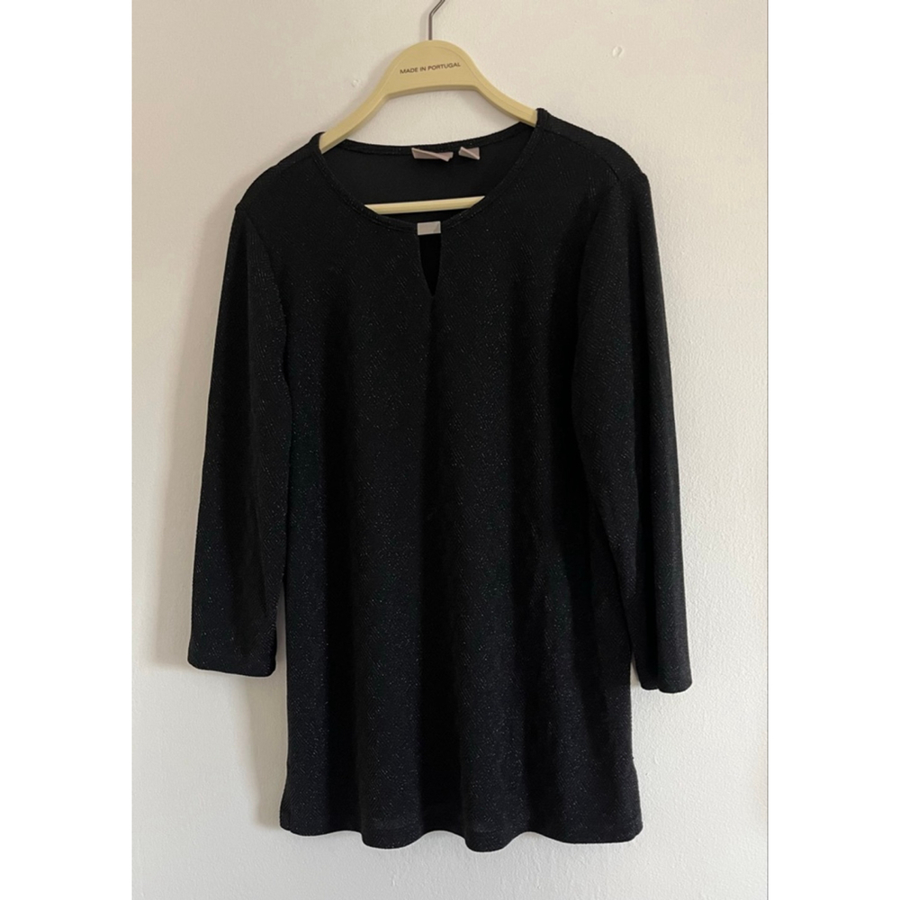 Chico's sparkle black tunic shirt size M